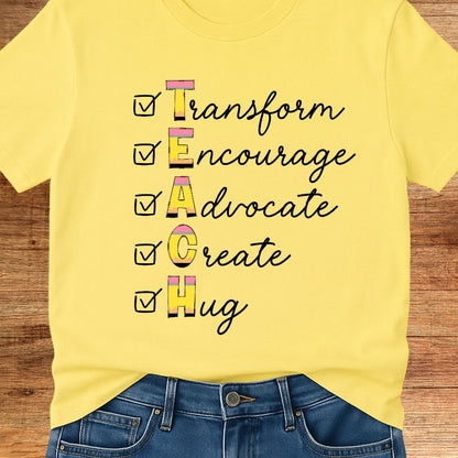 TEACH Acrostic Teacher T-Shirt - teachngear