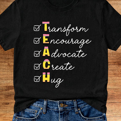 TEACH Acrostic Teacher T-Shirt - teachngear
