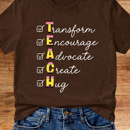 TEACH Acrostic Teacher T-Shirt - teachngear