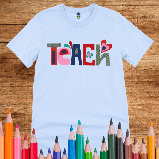 Teach Collage Teacher Shirt - teachngear