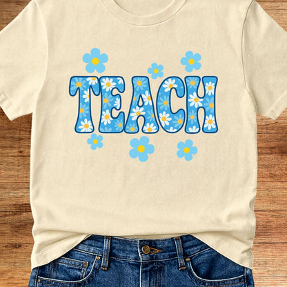 Teach Daisies Teacher T-Shirt - teachngear