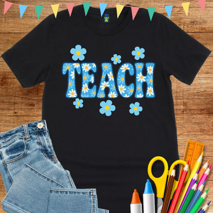 Teach Daisies Teacher T-Shirt - teachngear