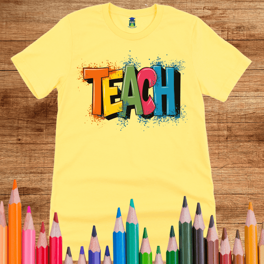 Teach Graffiti Teacher T-Shirt - teachngear