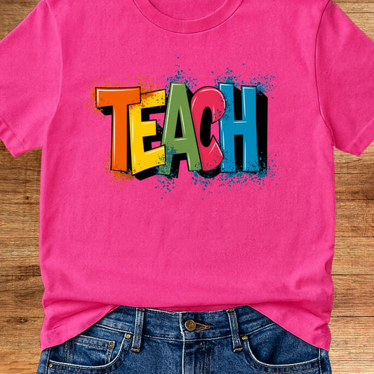 Teach Graffiti Teacher T-Shirt - teachngear
