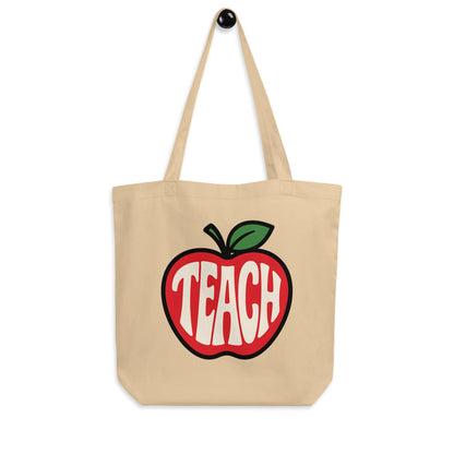 Teach in Apple Cotton Eco Teacher Tote - teachngear