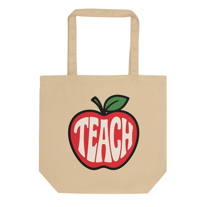 Teach in Apple Cotton Eco Teacher Tote - teachngear