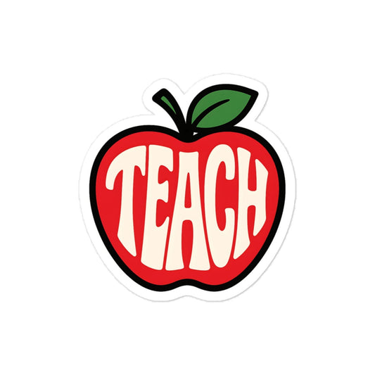 Teach Inside Apple Die Cut Sticker 3" x 3" - teachngear