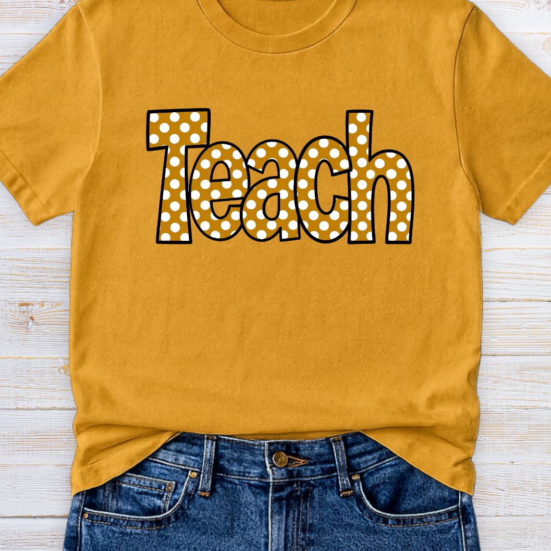 Teach Polka Dot Teacher T-Shirt - teachngear