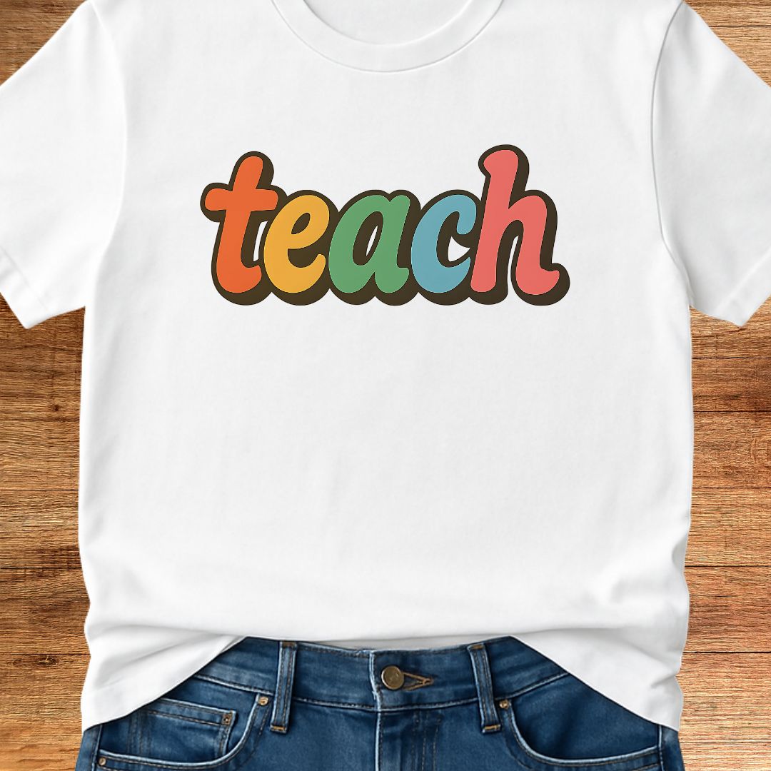 Teach Retro Teacher T-Shirt - teachngear