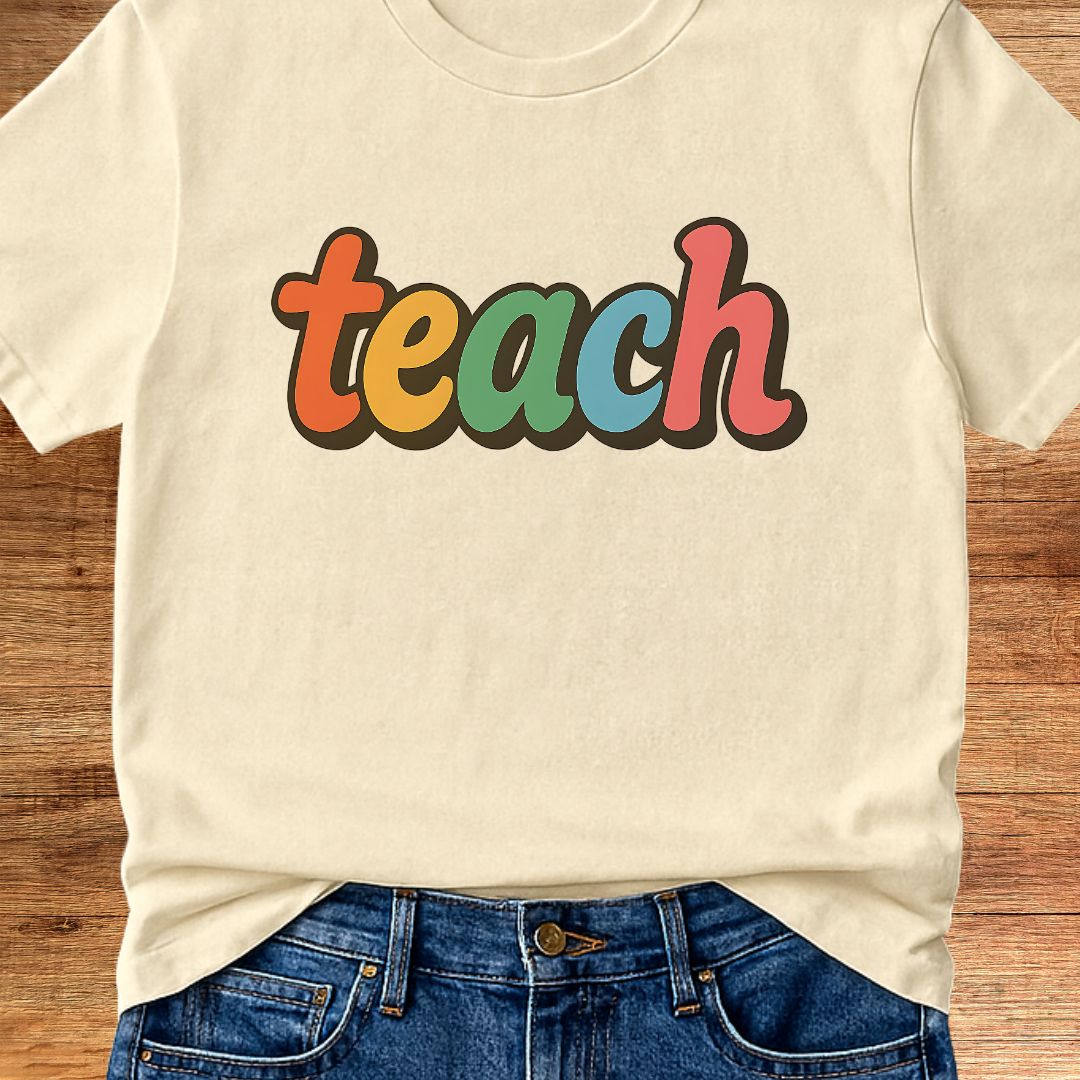 Teach Retro Teacher T-Shirt - teachngear