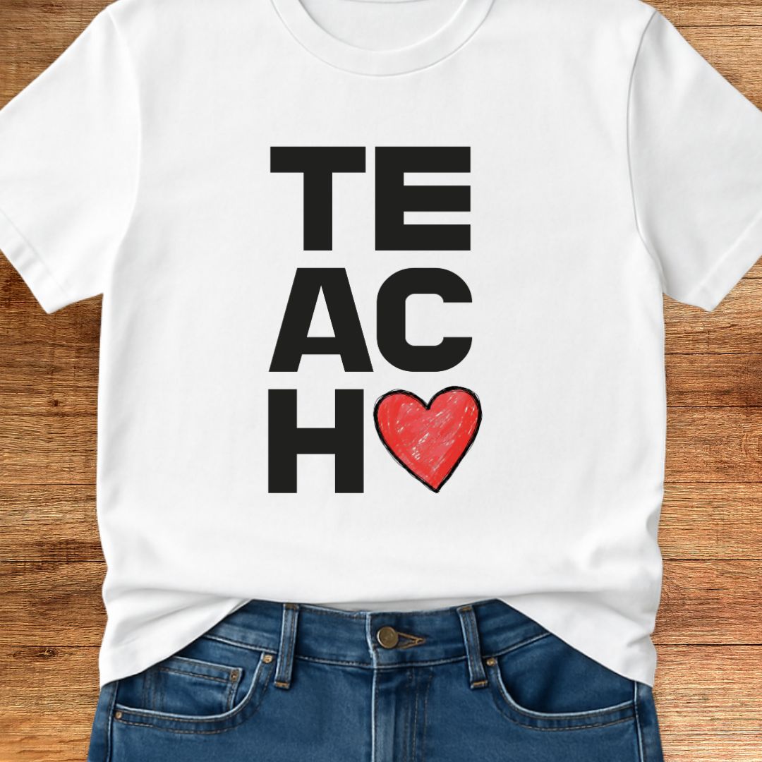 Teach Vertical Teacher T-Shirt - teachngear