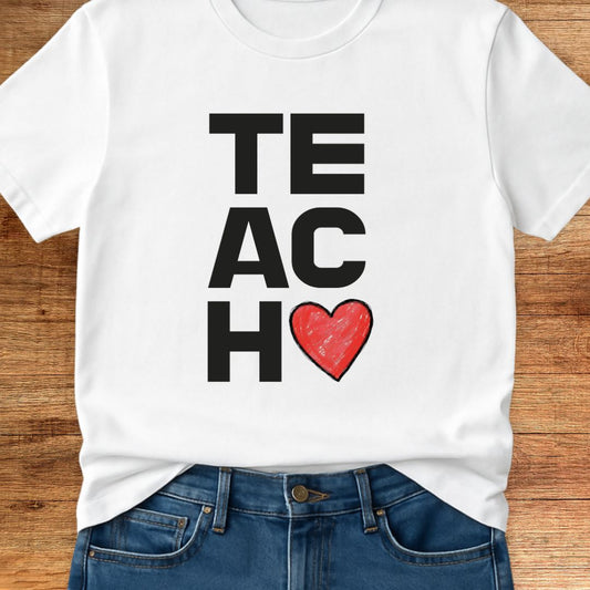 Teach Vertical Teacher T-Shirt - teachngear