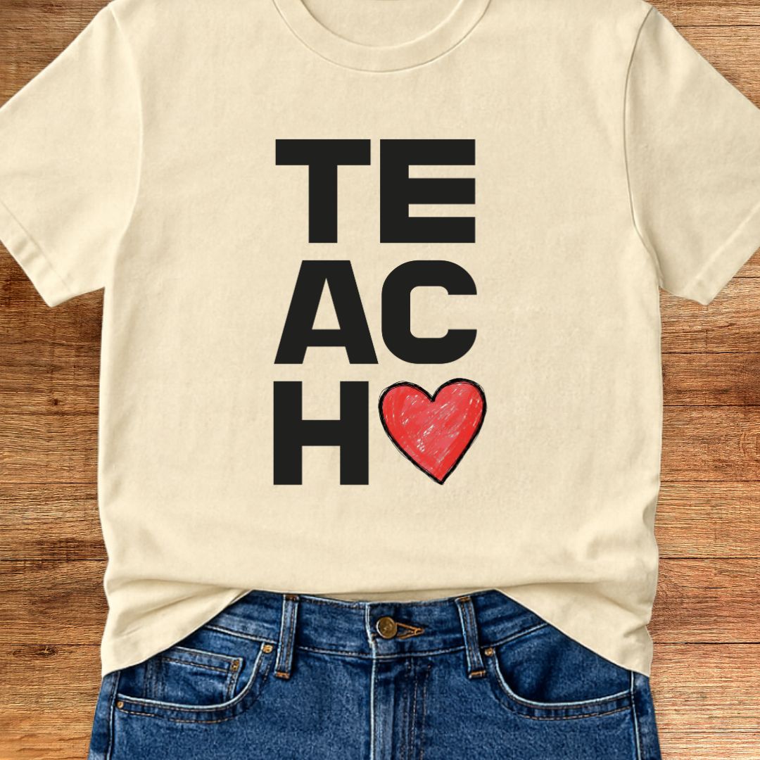 Teach Vertical Teacher T-Shirt - teachngear
