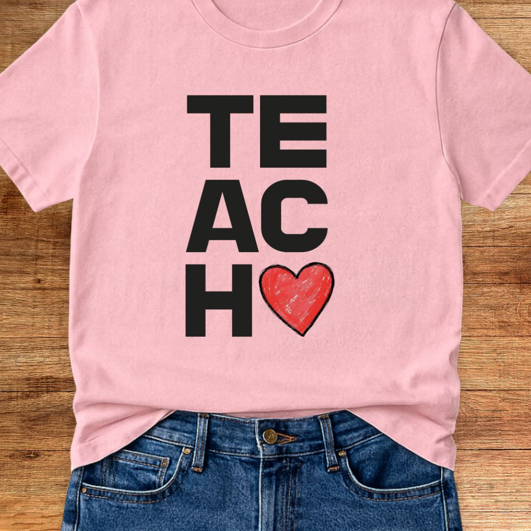 Teach Vertical Teacher T-Shirt - teachngear