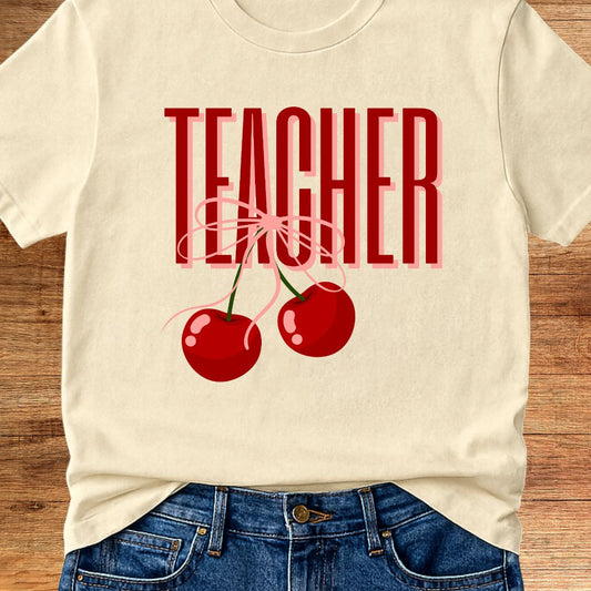 Teacher Cherries Teacher T-Shirt - teachngear