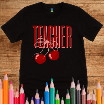 Teacher Cherries Teacher T-Shirt - teachngear