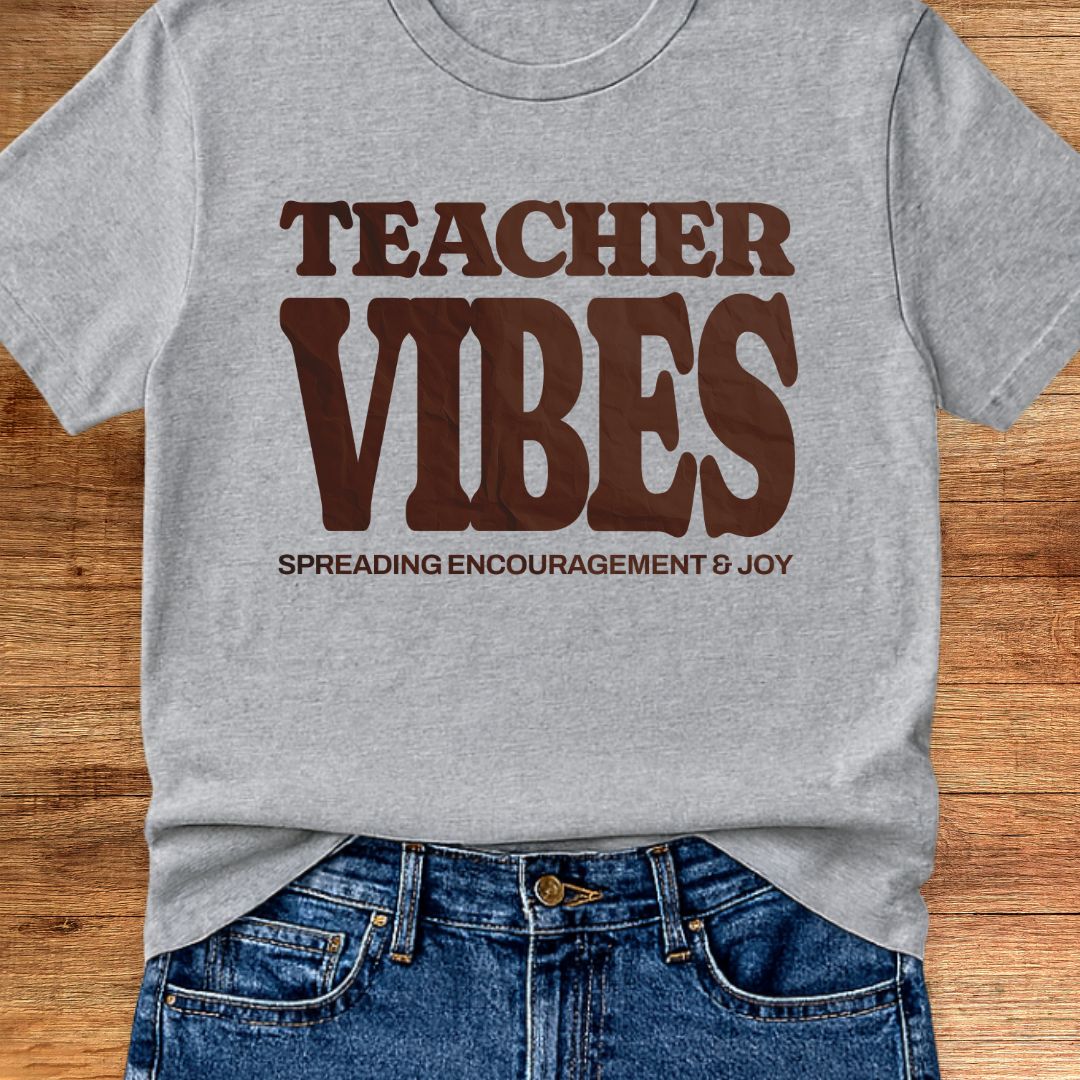 Teacher Vibes Teacher T-Shirt - teachngear