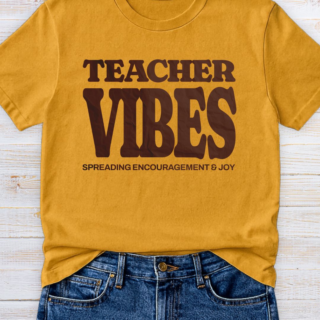 Teacher Vibes Teacher T-Shirt - teachngear