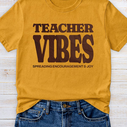 Teacher Vibes Teacher T-Shirt - teachngear