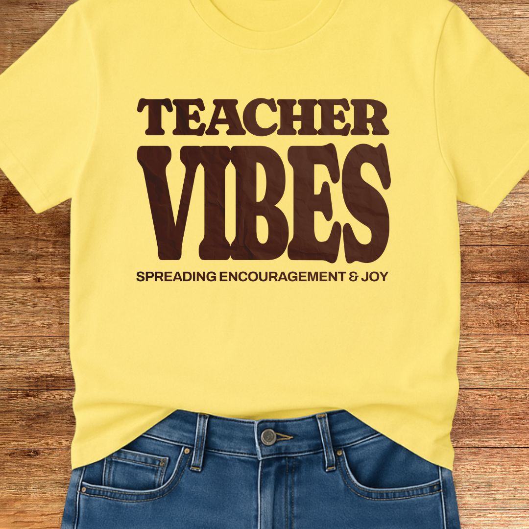 Teacher Vibes Teacher T-Shirt - teachngear