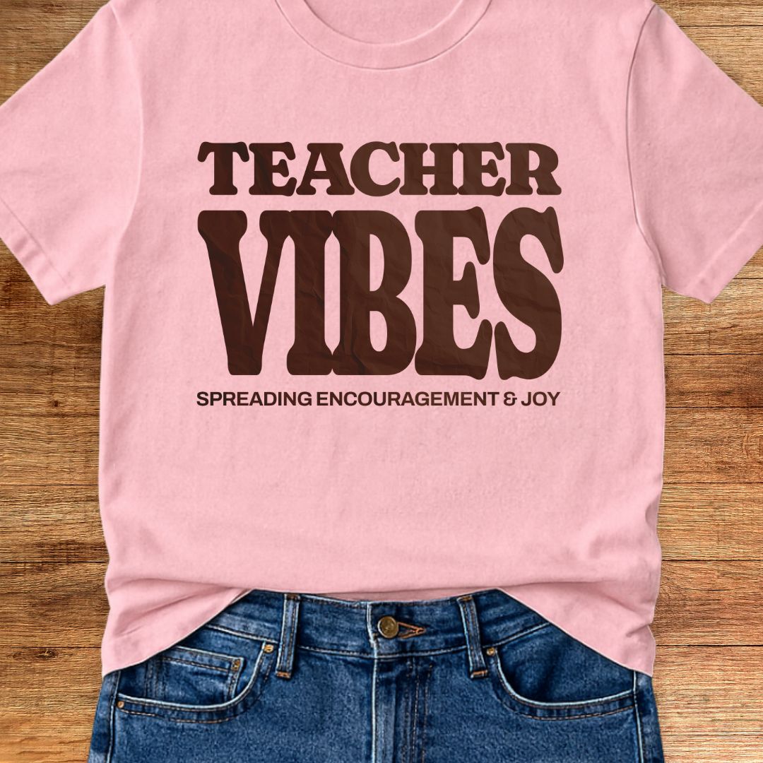 Teacher Vibes Teacher T-Shirt - teachngear