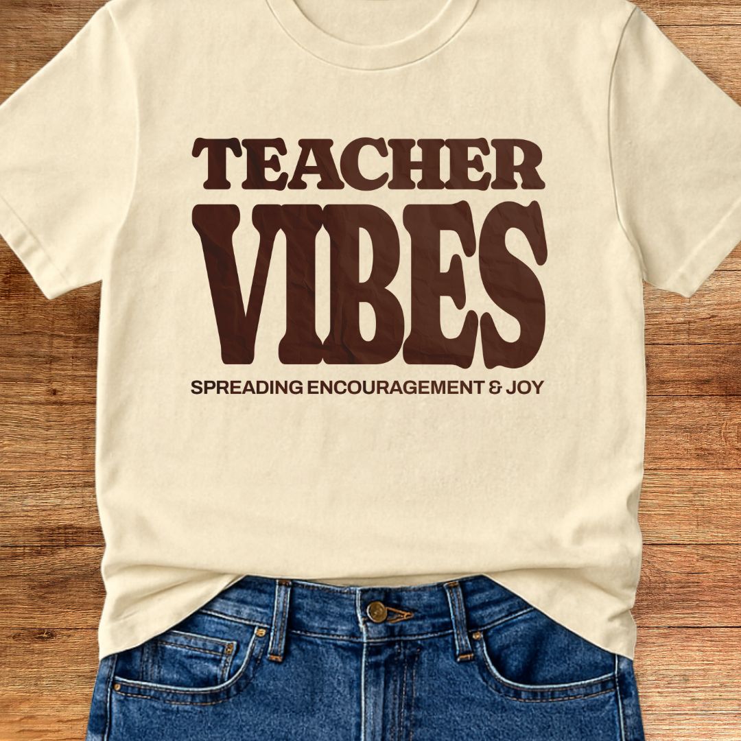 Teacher Vibes Teacher T-Shirt - teachngear