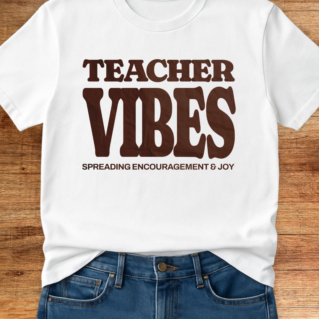 Teacher Vibes Teacher T-Shirt - teachngear