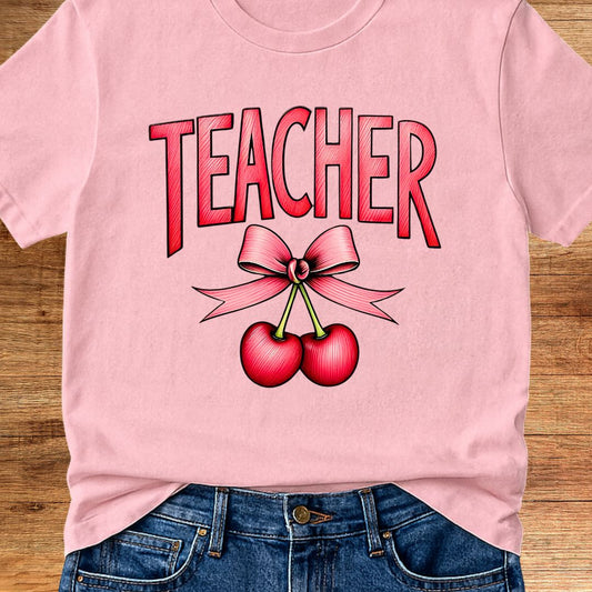 Teacher with Cherries Teacher T-Shirt - teachngear