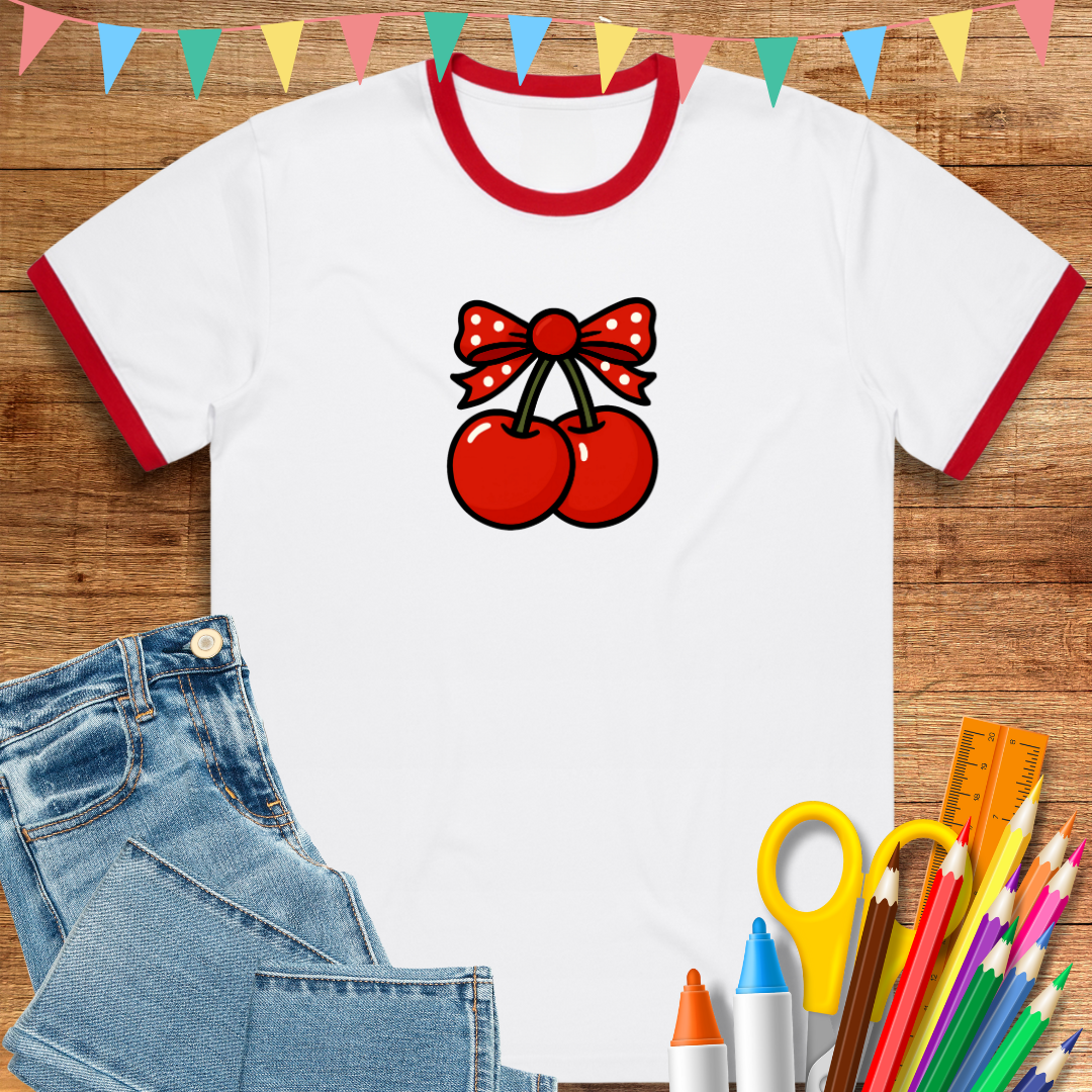 Exclusive Retro Cherry Ringer Teacher Tee