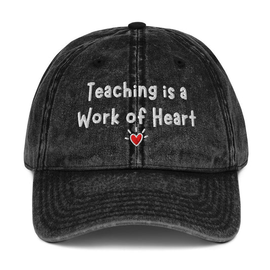 Teaching is a Work of Heart Embroidered Cotton Twill Cap - teachngear