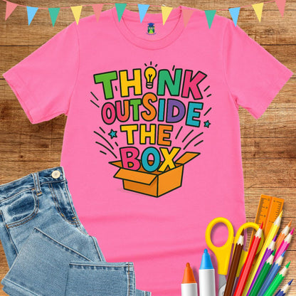 Think Outside the Box Teacher T-Shirt - teachngear