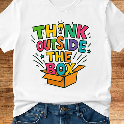 Think Outside the Box Teacher T-Shirt - teachngear