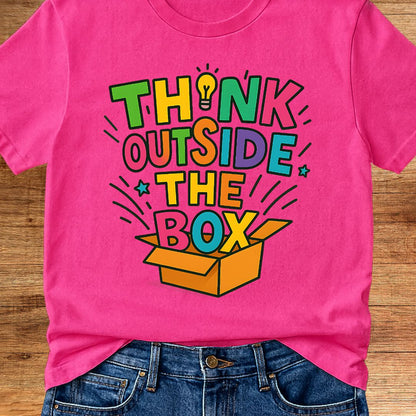 Think Outside the Box Teacher T-Shirt - teachngear
