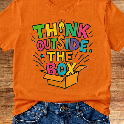 Think Outside the Box Teacher T-Shirt - teachngear