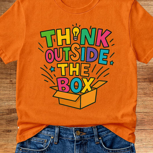 Think Outside the Box Teacher T-Shirt - teachngear