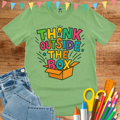 Think Outside the Box Teacher T-Shirt - teachngear