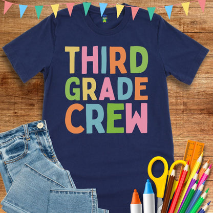 Third Grade Crew Teacher T-Shirt - teachngear