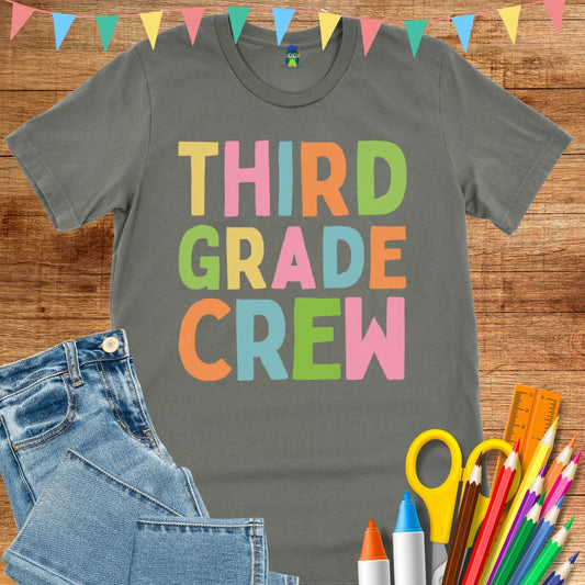 Third Grade Crew Teacher T-Shirt - teachngear