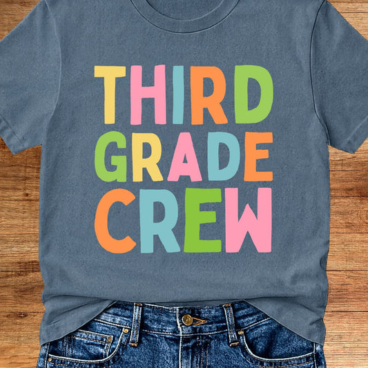 Third Grade Crew Teacher T-Shirt - teachngear