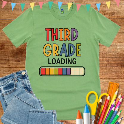 Third Grade Loading Teacher T-Shirt - teachngear