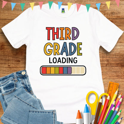Third Grade Loading Teacher T-Shirt - teachngear