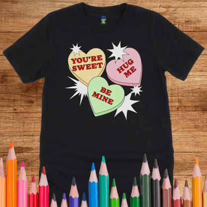 Valentines Candy Hearts Teacher T-Shirt - teachngear