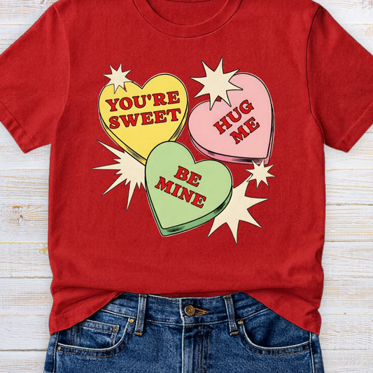 Valentines Candy Hearts Teacher T-Shirt - teachngear