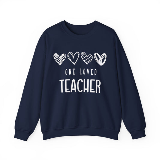 One Loved Teacher Sweatshirt - teachngear