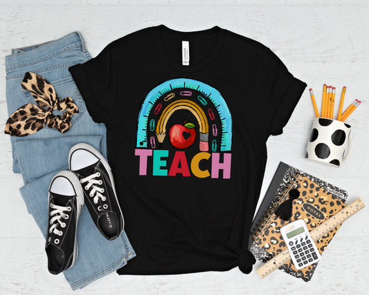 Rainbow Teach Shirt - teachngear